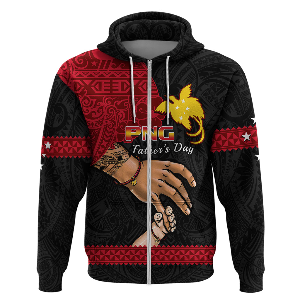 Personalised Father Day Papua New Guinea Hoodie PNG I Love You Dad Black Version - Wonder Print Shop
