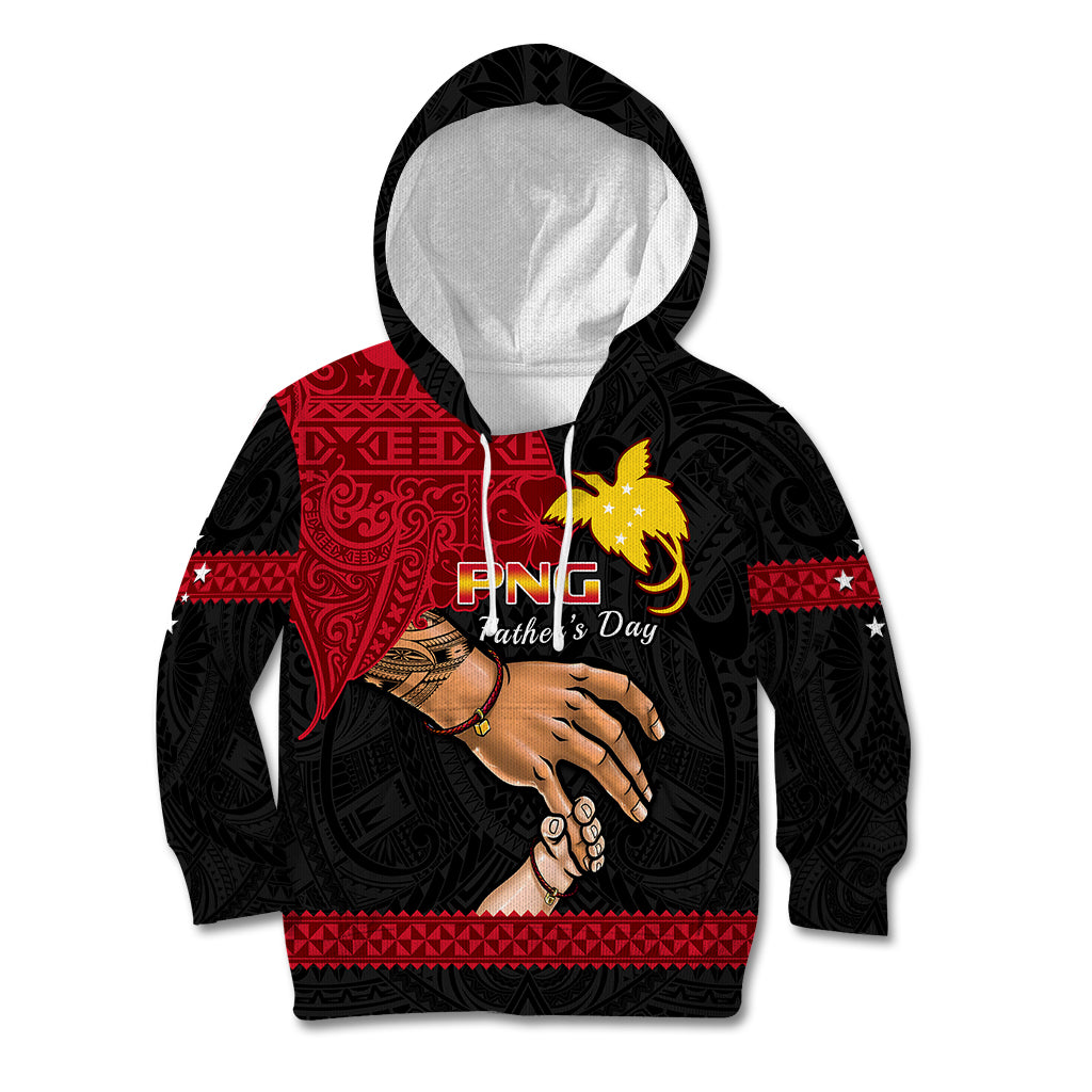Personalised Father Day Papua New Guinea Kid Hoodie PNG I Love You Dad Black Version - Wonder Print Shop
