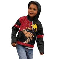Personalised Father Day Papua New Guinea Kid Hoodie PNG I Love You Dad Black Version - Wonder Print Shop
