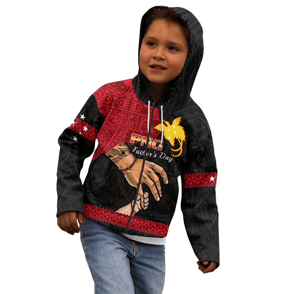 Personalised Father Day Papua New Guinea Kid Hoodie PNG I Love You Dad Black Version - Wonder Print Shop