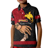 Custom Father Day Papua New Guinea Polo Shirt for Kid PNG I Love You Dad Black Version - Wonder Print Shop