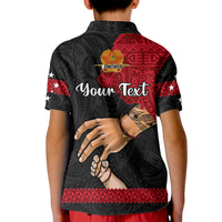 Custom Father Day Papua New Guinea Polo Shirt for Kid PNG I Love You Dad Black Version - Wonder Print Shop