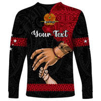 Personalised Father Day Papua New Guinea Long Sleeve Shirt PNG I Love You Dad Black Version - Wonder Print Shop