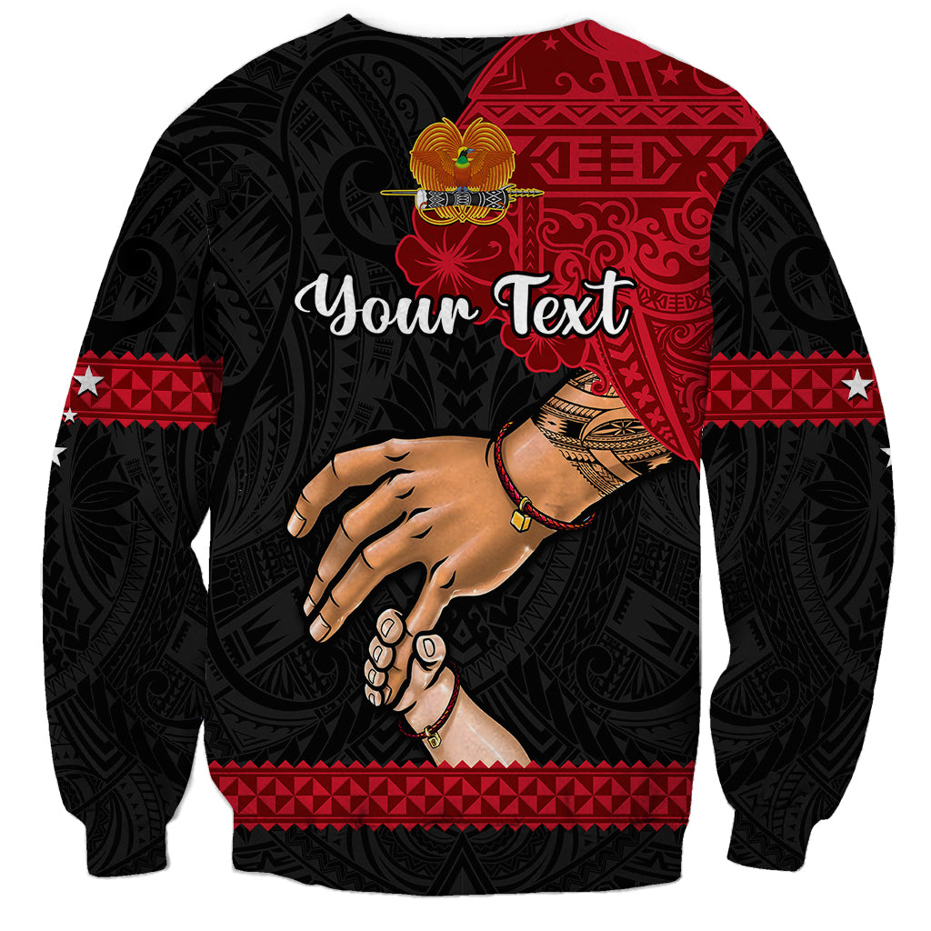 Personalised Father Day Papua New Guinea Sweatshirt PNG I Love You Dad Black Version - Wonder Print Shop
