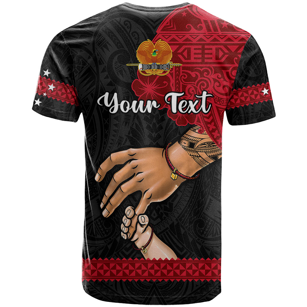 Personalised Father Day Papua New Guinea T Shirt PNG I Love You Dad Black Version - Wonder Print Shop