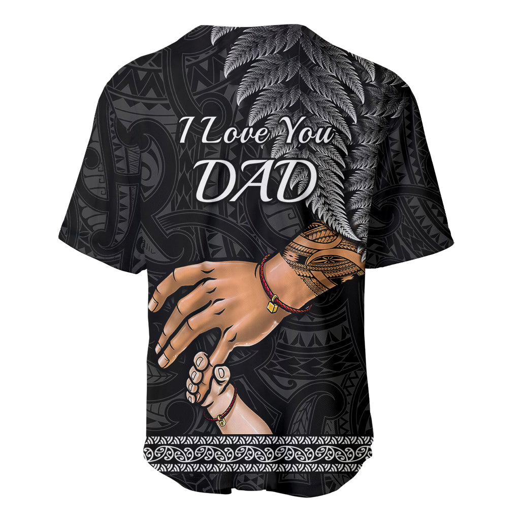 Polynesian Pride Father Day New Zealand Baseball Jersey Aotearoa Maori Fern I Love You Dad - Wonder Print Shop