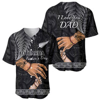 Polynesian Pride Father Day New Zealand Baseball Jersey Aotearoa Maori Fern I Love You Dad - Wonder Print Shop