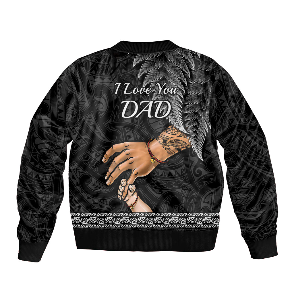 Polynesian Pride Father Day New Zealand Bomber Jacket Aotearoa Maori Fern I Love You Dad - Wonder Print Shop