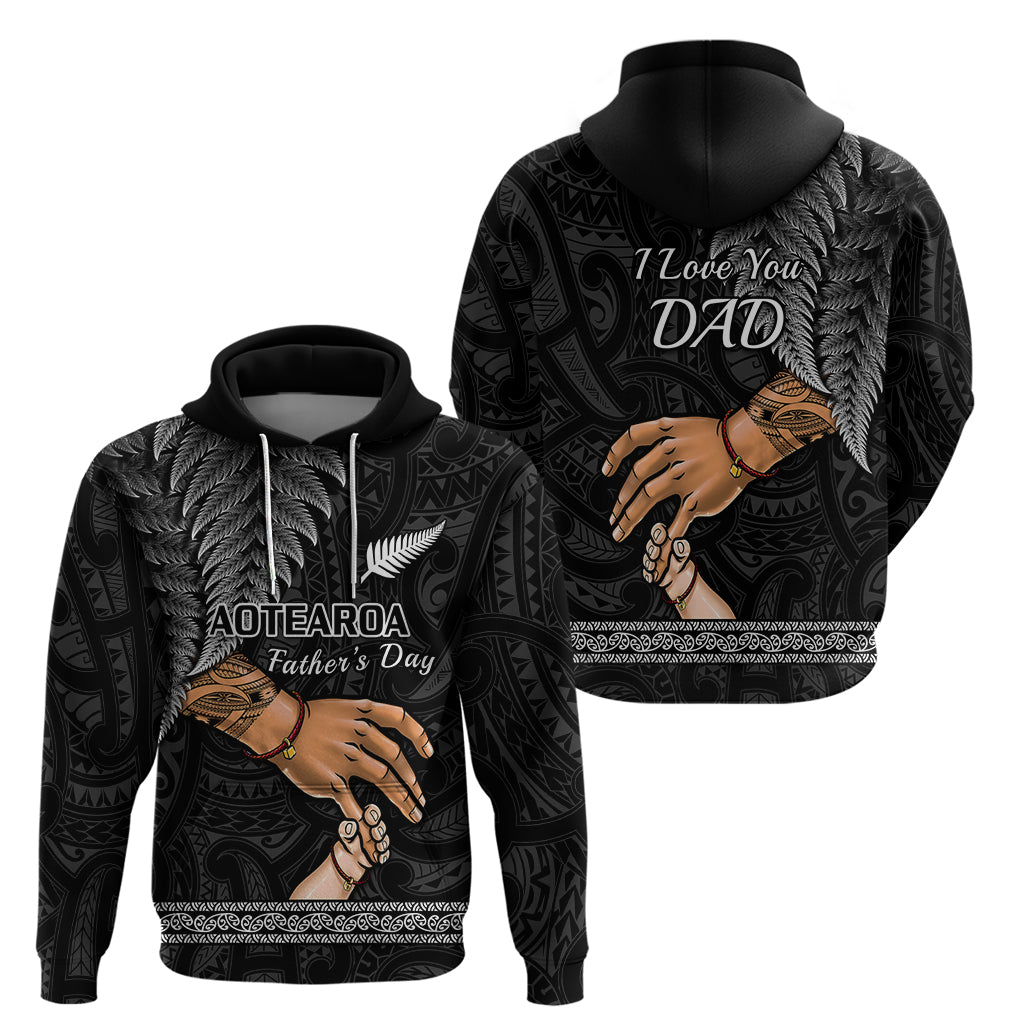 Polynesian Pride Father Day New Zealand Hoodie Aotearoa Maori Fern I Love You Dad - Wonder Print Shop