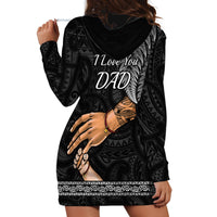 Polynesian Pride Father Day New Zealand Hoodie Dress Aotearoa Maori Fern I Love You Dad - Wonder Print Shop