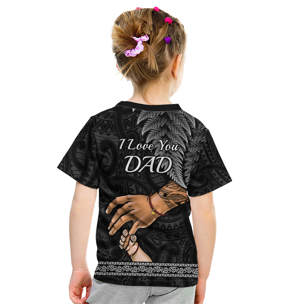 Polynesian Pride Father Day New Zealand Kid T Shirt Aotearoa Maori Fern I Love You Dad - Wonder Print Shop