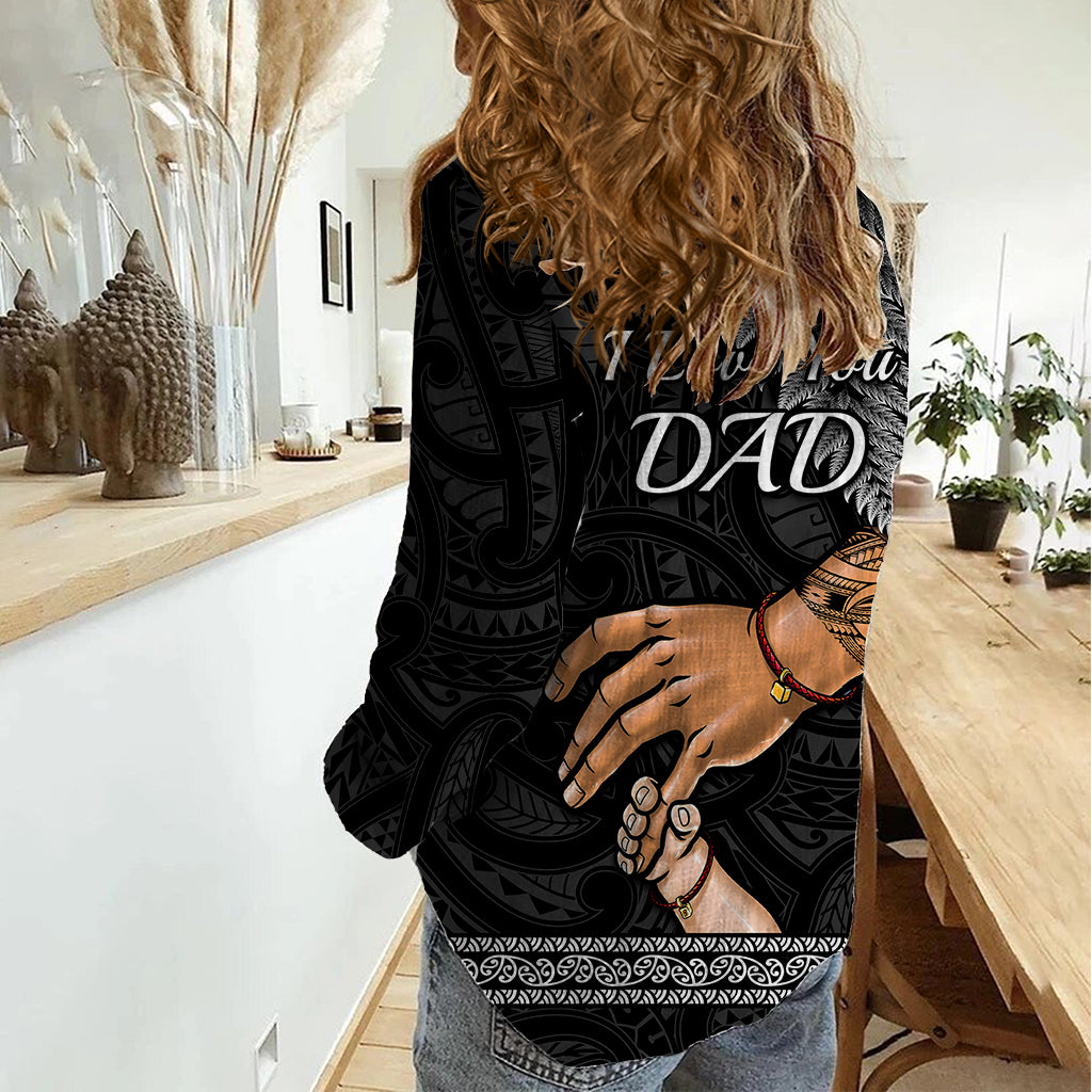 Polynesian Pride Father Day New Zealand Women Casual Shirt Aotearoa Maori Fern I Love You Dad - Wonder Print Shop