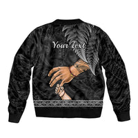 Personalised Father Day New Zealand Bomber Jacket Aotearoa Maori Fern I Love You Dad - Wonder Print Shop