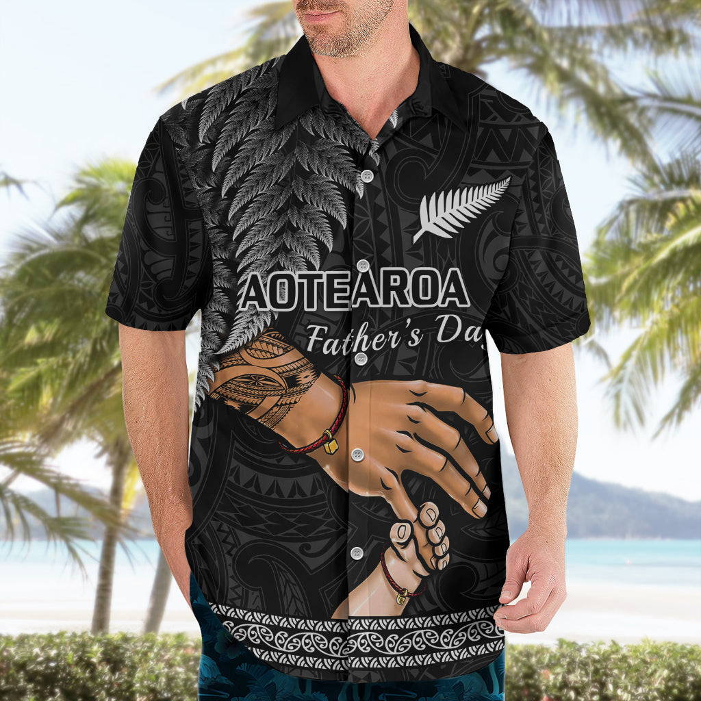 Personalised Father Day New Zealand Hawaiian Shirt Aotearoa Maori Fern I Love You Dad - Wonder Print Shop