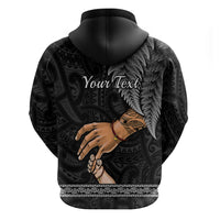 Personalised Father Day New Zealand Hoodie Aotearoa Maori Fern I Love You Dad - Wonder Print Shop