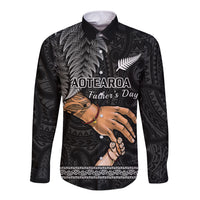 Personalised Father Day New Zealand Long Sleeve Button Shirt Aotearoa Maori Fern I Love You Dad - Wonder Print Shop