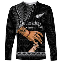 Personalised Father Day New Zealand Long Sleeve Shirt Aotearoa Maori Fern I Love You Dad - Wonder Print Shop