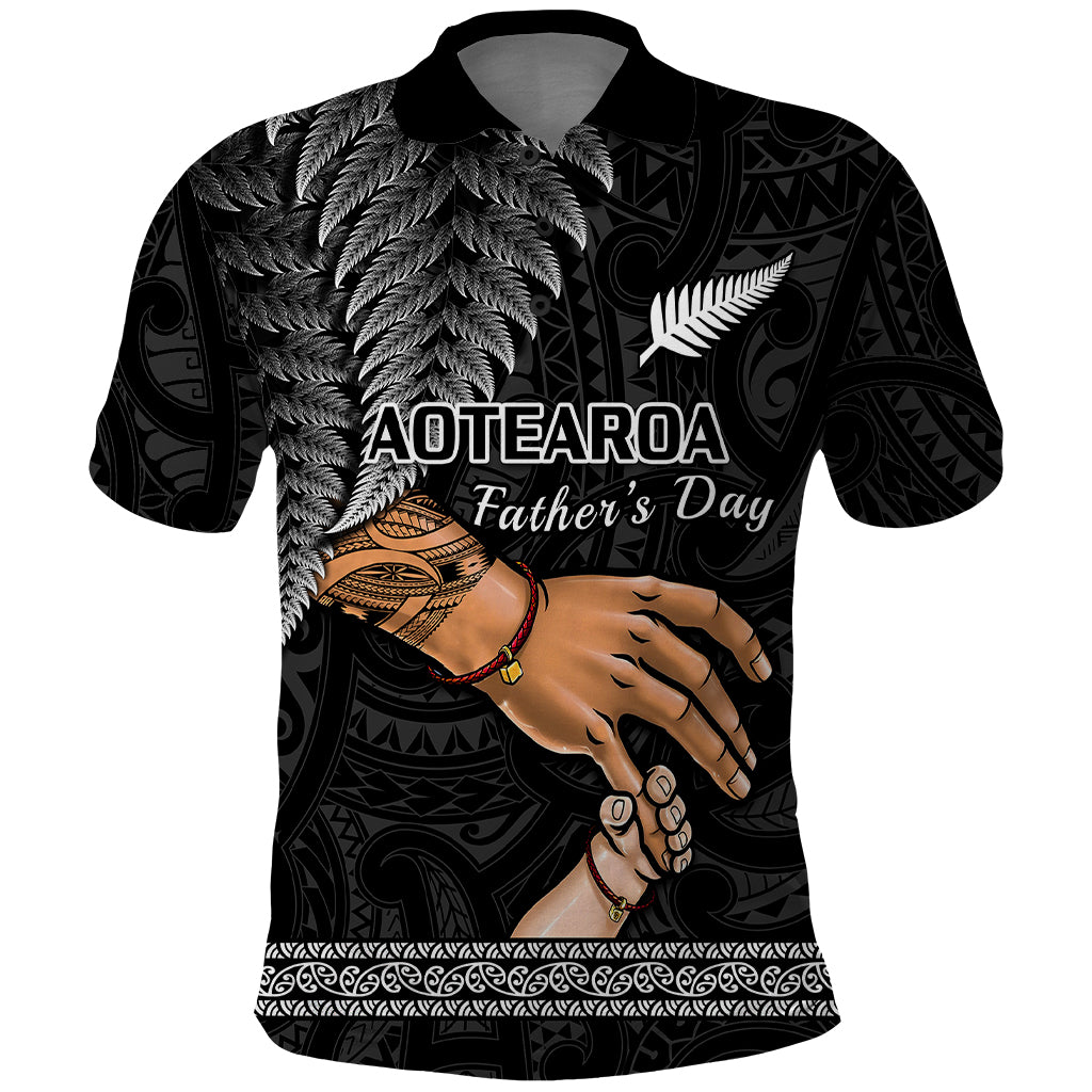 Custom Father Day New Zealand Polo Shirt Aotearoa Maori Fern I Love You Dad - Wonder Print Shop