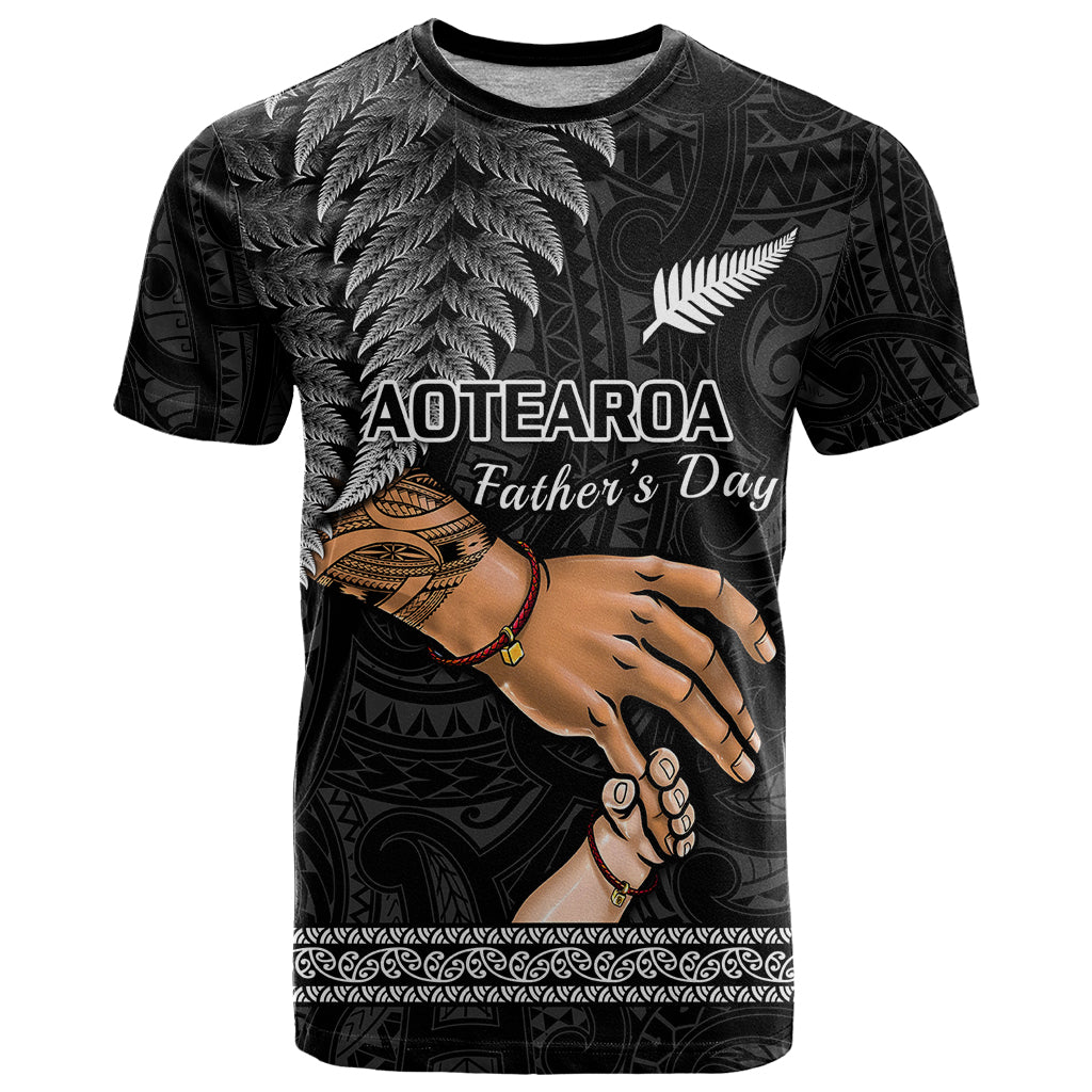 Personalised Father Day New Zealand T Shirt Aotearoa Maori Fern I Love You Dad - Wonder Print Shop