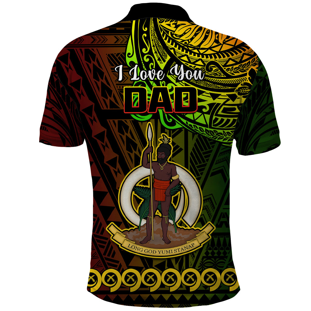 Polynesian Pride Father Day Vanuatu Polo Shirt I Love You Dad Reggae Version - Wonder Print Shop