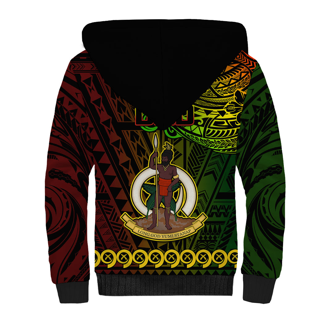Polynesian Pride Father Day Vanuatu Sherpa Hoodie I Love You Dad Reggae Version - Wonder Print Shop