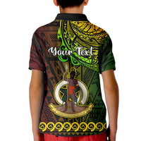 Custom Father Day Vanuatu Polo Shirt for Kid I Love You Dad Reggae Version - Wonder Print Shop