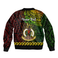 Personalised Father Day Vanuatu Sleeve Zip Bomber Jacket I Love You Dad Reggae Version - Wonder Print Shop