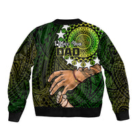 Polynesian Pride Father Day Cook Islands Bomber Jacket I Love You Dad Kuki Airani Turtle Pattern - Wonder Print Shop