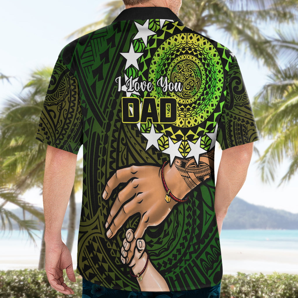 Polynesian Pride Father Day Cook Islands Hawaiian Shirt I Love You Dad Kuki Airani Turtle Pattern - Wonder Print Shop