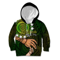 Polynesian Pride Father Day Cook Islands Kid Hoodie I Love You Dad Kuki Airani Turtle Pattern - Wonder Print Shop