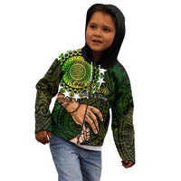 Polynesian Pride Father Day Cook Islands Kid Hoodie I Love You Dad Kuki Airani Turtle Pattern - Wonder Print Shop
