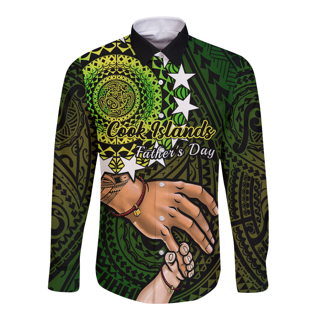 Polynesian Pride Father Day Cook Islands Long Sleeve Button Shirt I Love You Dad Kuki Airani Turtle Pattern - Wonder Print Shop