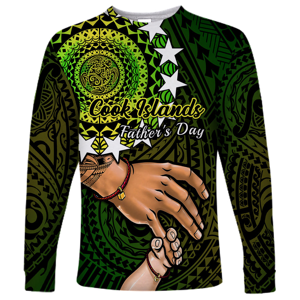 Polynesian Pride Father Day Cook Islands Long Sleeve Shirt I Love You Dad Kuki Airani Turtle Pattern - Wonder Print Shop