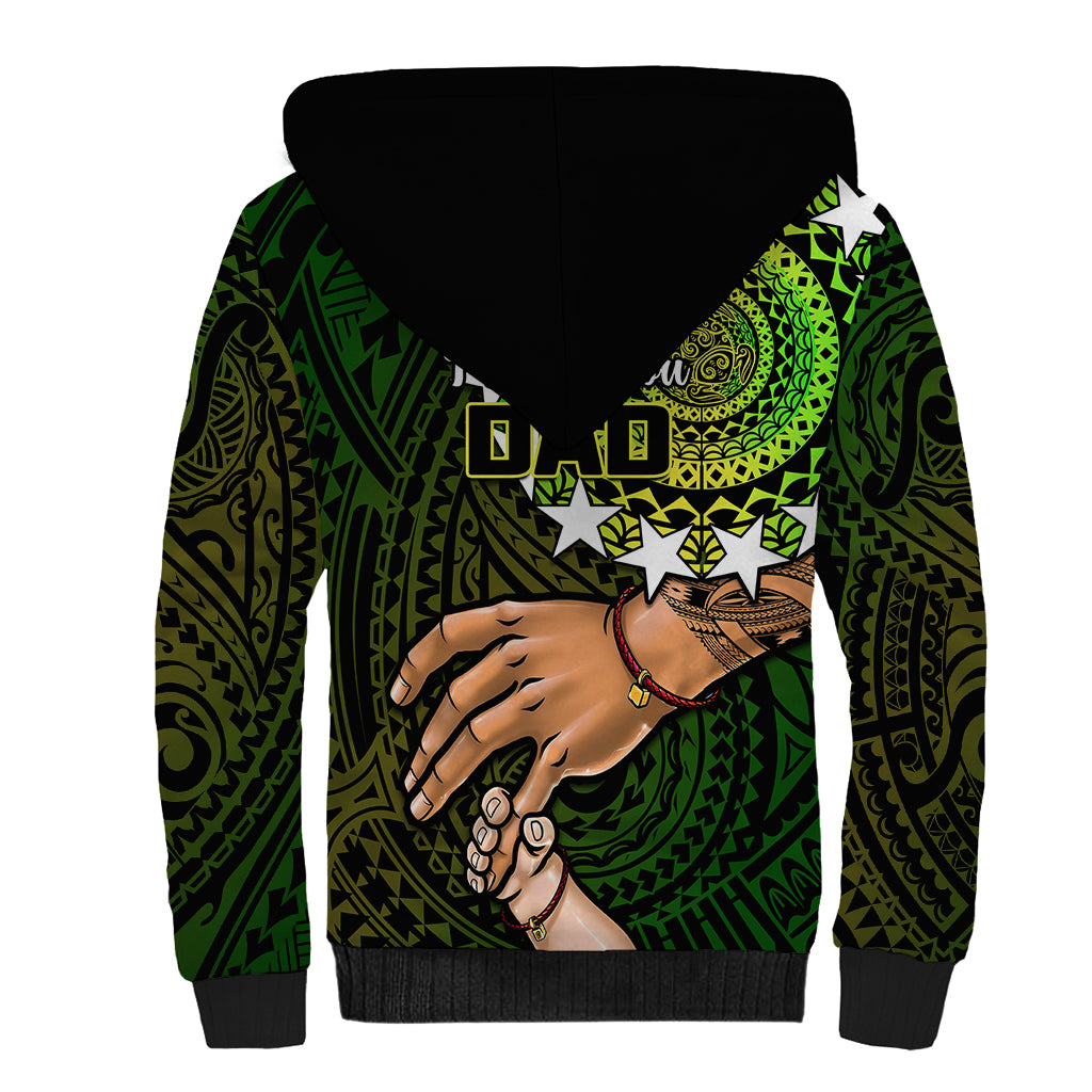 Polynesian Pride Father Day Cook Islands Sherpa Hoodie I Love You Dad Kuki Airani Turtle Pattern - Wonder Print Shop