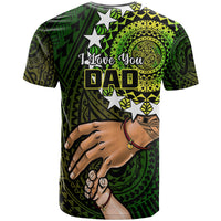 Polynesian Pride Father Day Cook Islands T Shirt I Love You Dad Kuki Airani Turtle Pattern - Wonder Print Shop