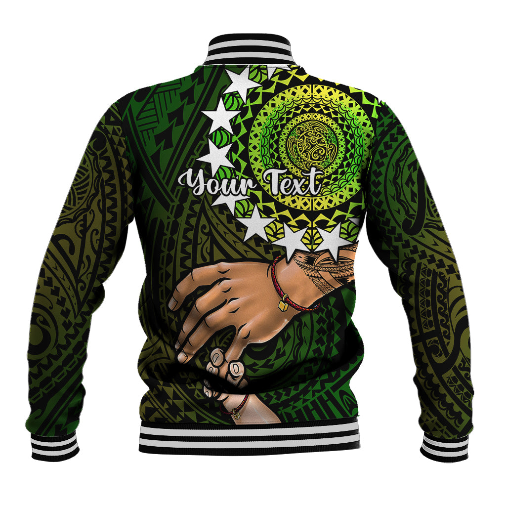 Personalised Father Day Cook Islands Baseball Jacket I Love You Dad Kuki Airani Turtle Pattern - Wonder Print Shop
