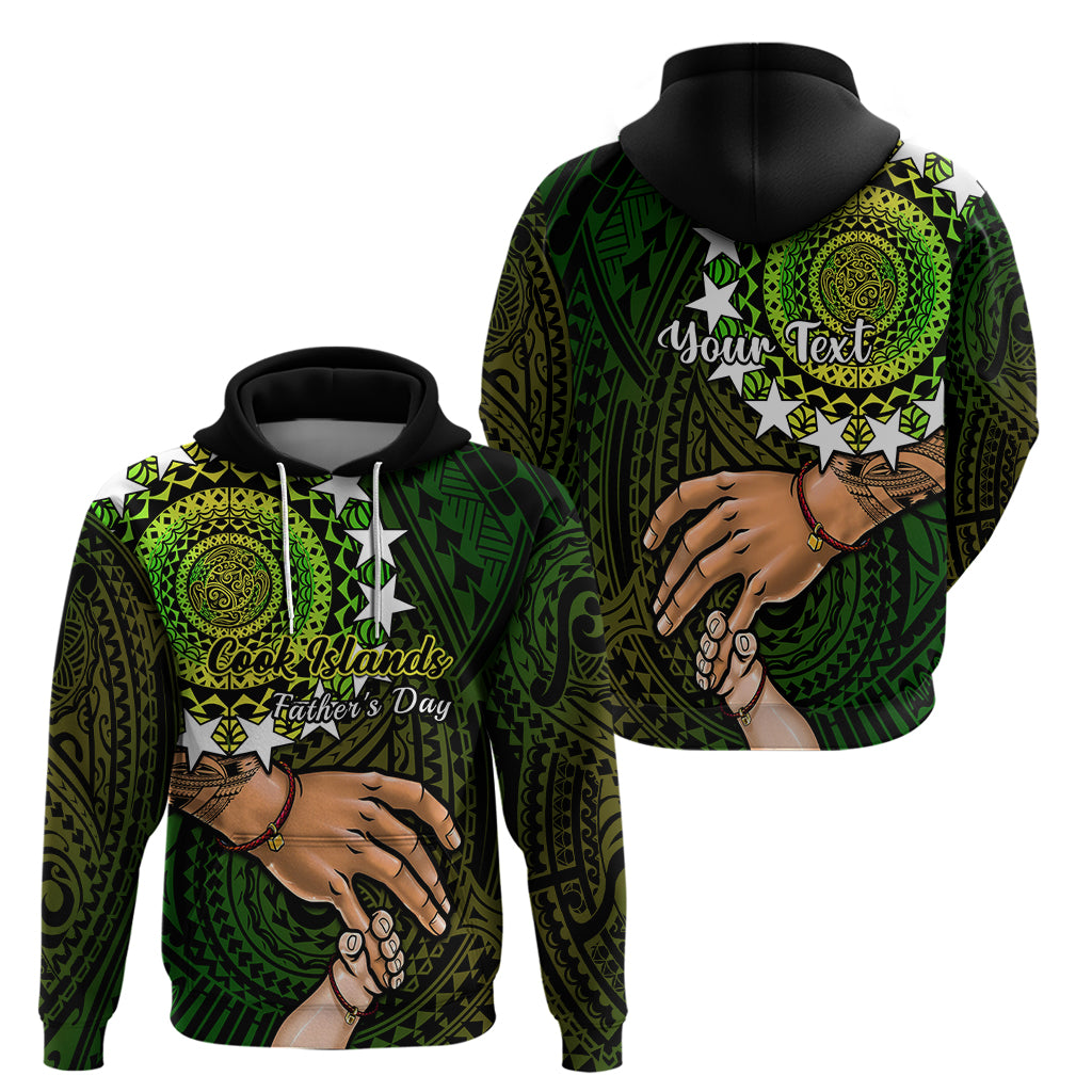 Personalised Father Day Cook Islands Hoodie I Love You Dad Kuki Airani Turtle Pattern - Wonder Print Shop