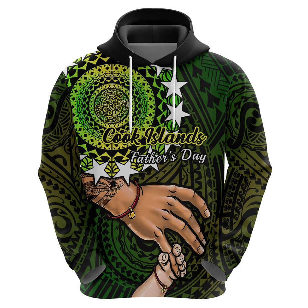 Personalised Father Day Cook Islands Hoodie I Love You Dad Kuki Airani Turtle Pattern - Wonder Print Shop