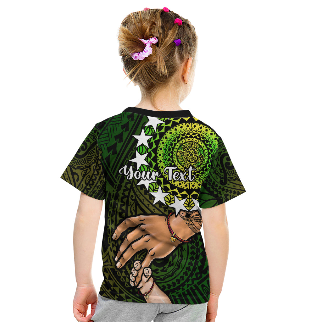 Personalised Father Day Cook Islands Kid T Shirt I Love You Dad Kuki Airani Turtle Pattern - Wonder Print Shop