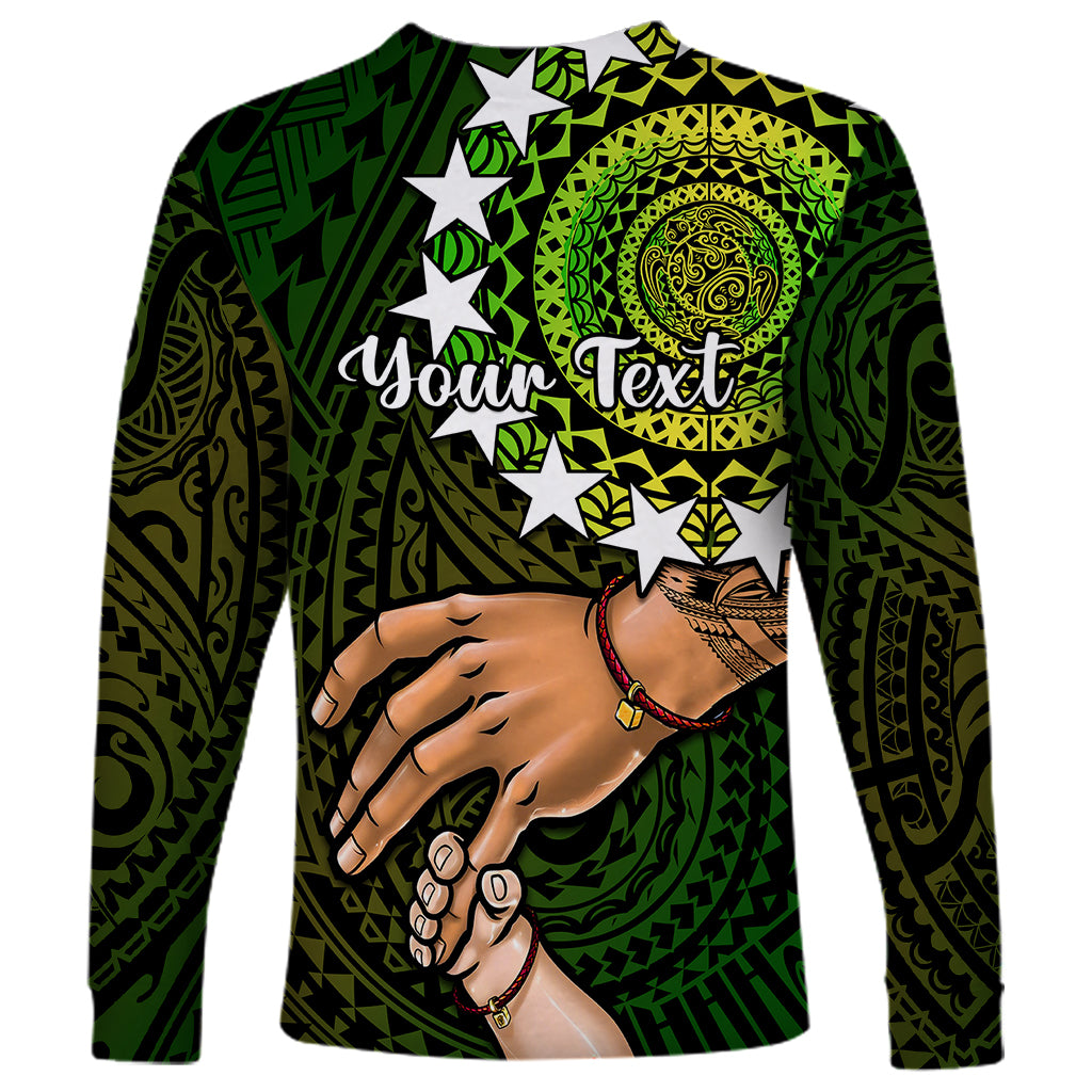 Personalised Father Day Cook Islands Long Sleeve Shirt I Love You Dad Kuki Airani Turtle Pattern - Wonder Print Shop