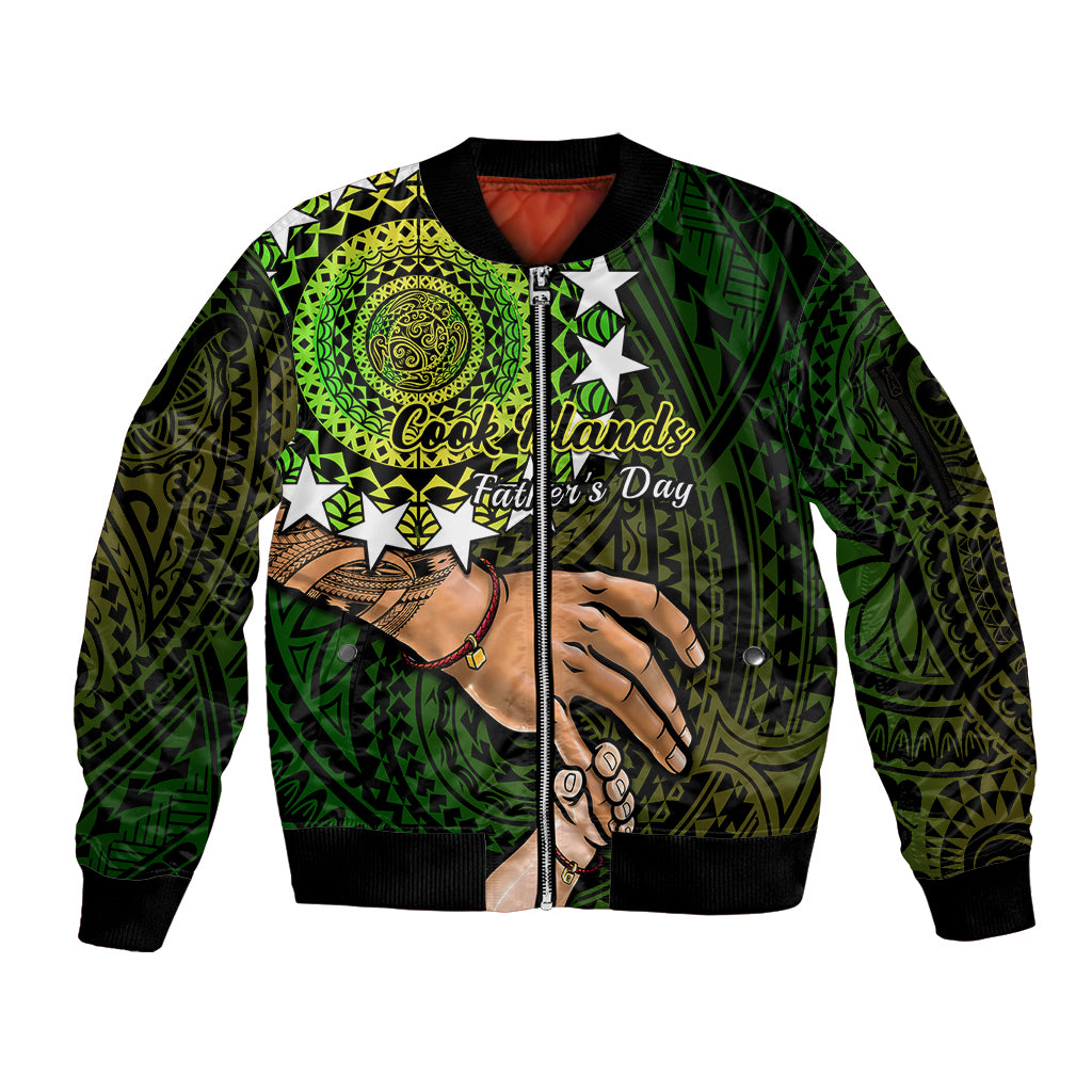 personalised-father-day-cook-islands-sleeve-zip-bomber-jacket-i-love-you-dad-kuki-airani-turtle-pattern