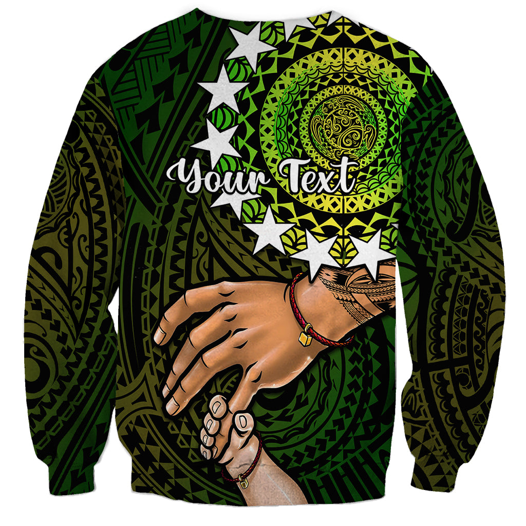 Personalised Father Day Cook Islands Sweatshirt I Love You Dad Kuki Airani Turtle Pattern - Wonder Print Shop