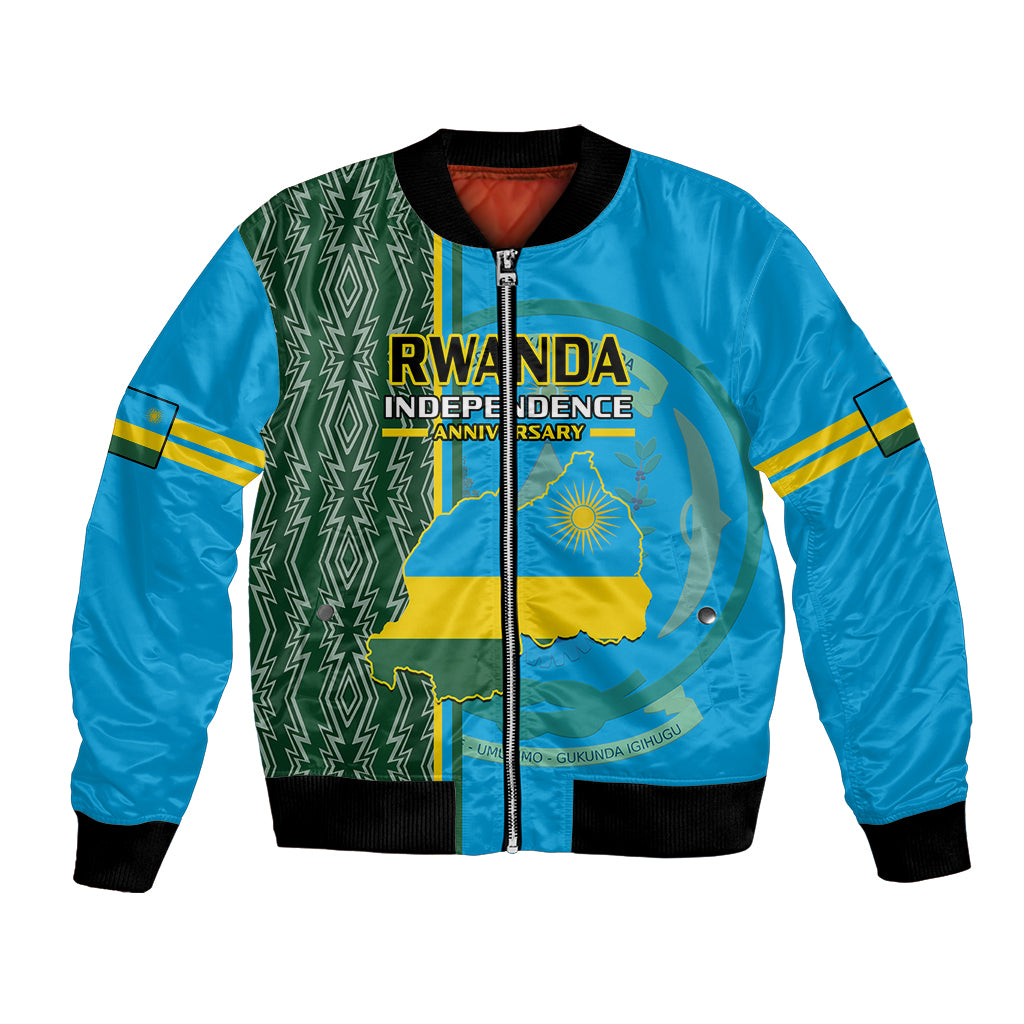 1 July Independence Day Rwanda Bomber Jacket African Imigongo Happy 61st Anniversary - Wonder Print Shop