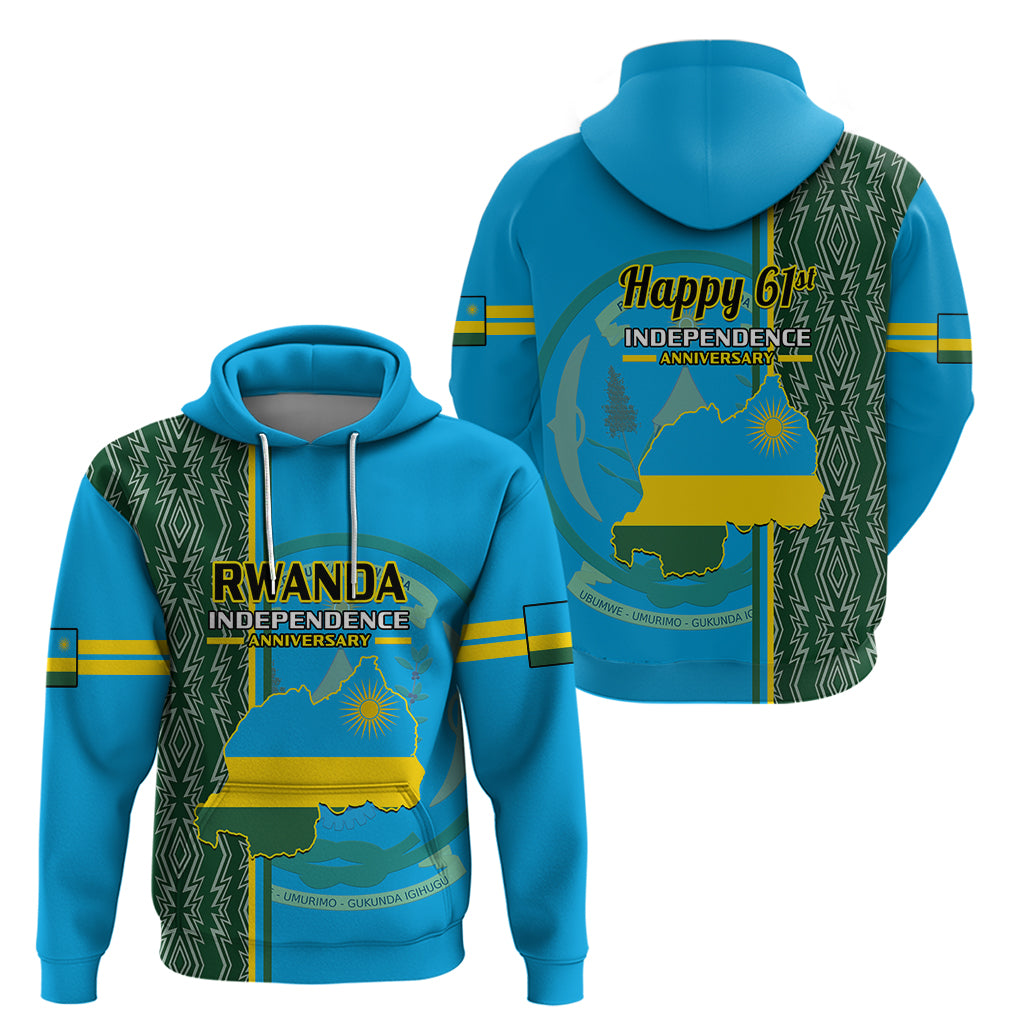 1 July Independence Day Rwanda Hoodie African Imigongo Happy 61st Anniversary - Wonder Print Shop