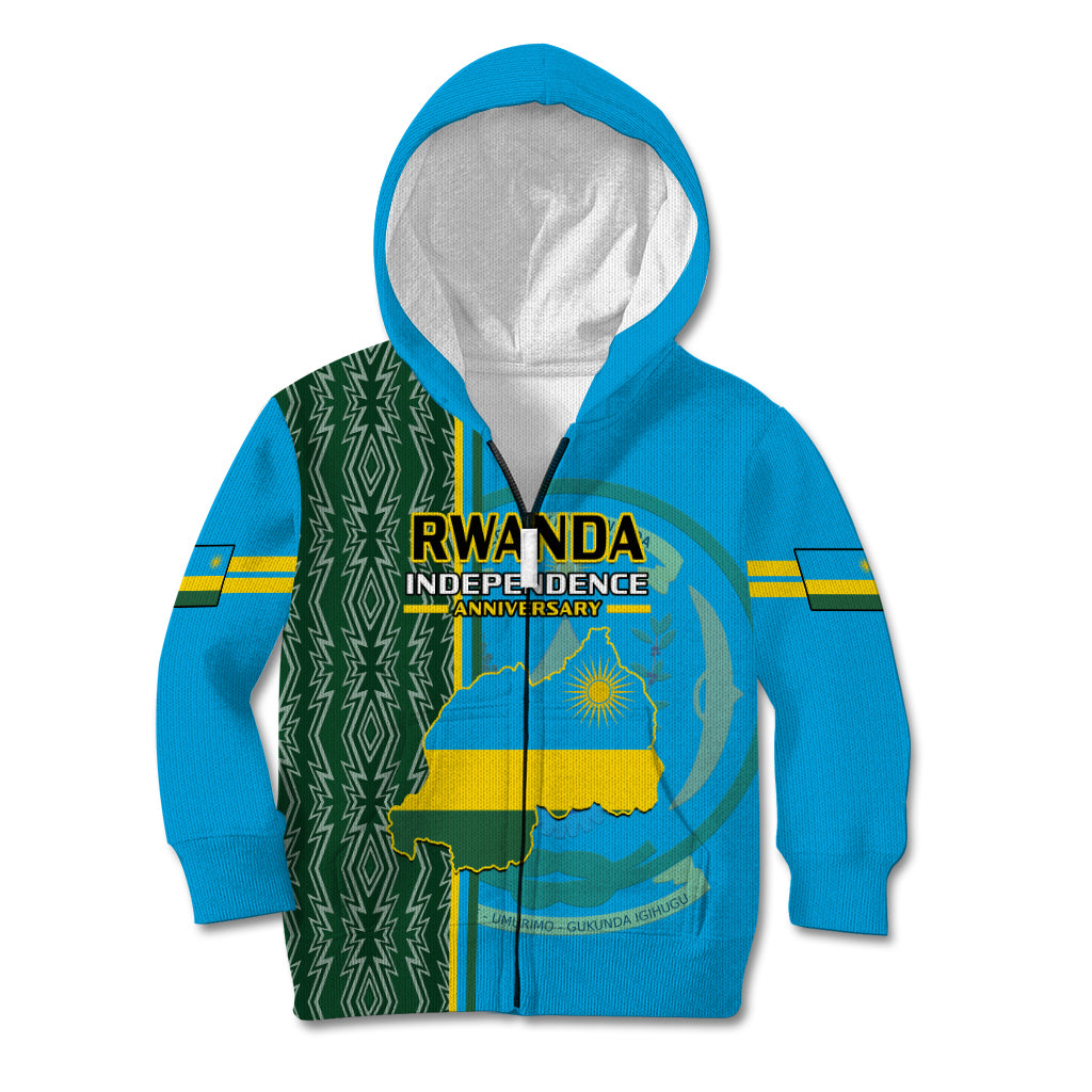 1 July Independence Day Rwanda Kid Hoodie African Imigongo Happy 61st Anniversary - Wonder Print Shop
