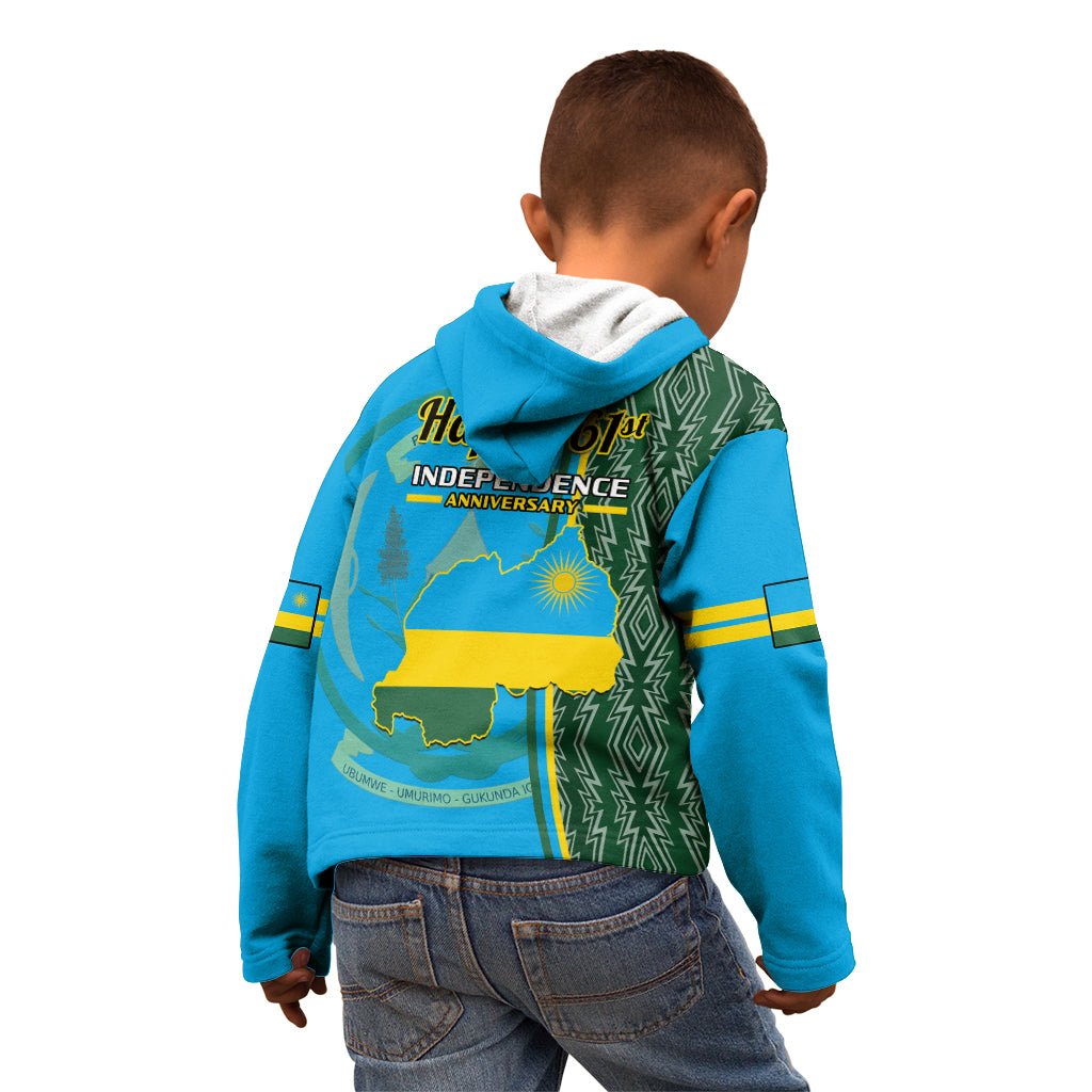 1 July Independence Day Rwanda Kid Hoodie African Imigongo Happy 61st Anniversary - Wonder Print Shop
