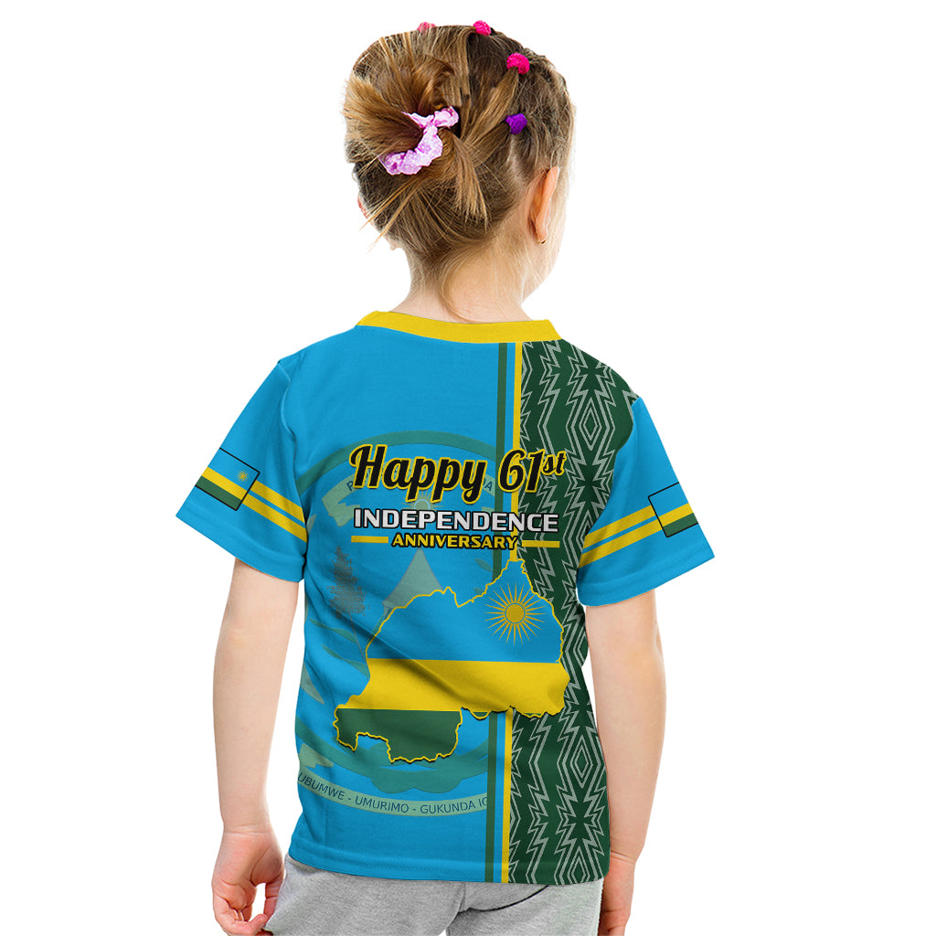 1 July Independence Day Rwanda Kid T Shirt African Imigongo Happy 61st Anniversary - Wonder Print Shop