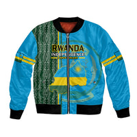 Personalised 1 July Independence Day Rwanda Bomber Jacket African Imigongo Happy 61st Anniversary - Wonder Print Shop