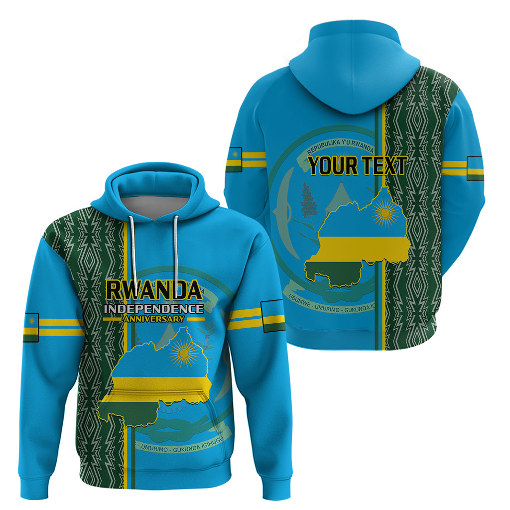 Personalised 1 July Independence Day Rwanda Hoodie African Imigongo Happy 61st Anniversary - Wonder Print Shop