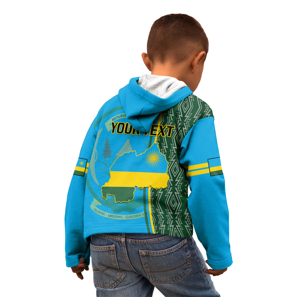 Personalised 1 July Independence Day Rwanda Kid Hoodie African Imigongo Happy 61st Anniversary - Wonder Print Shop